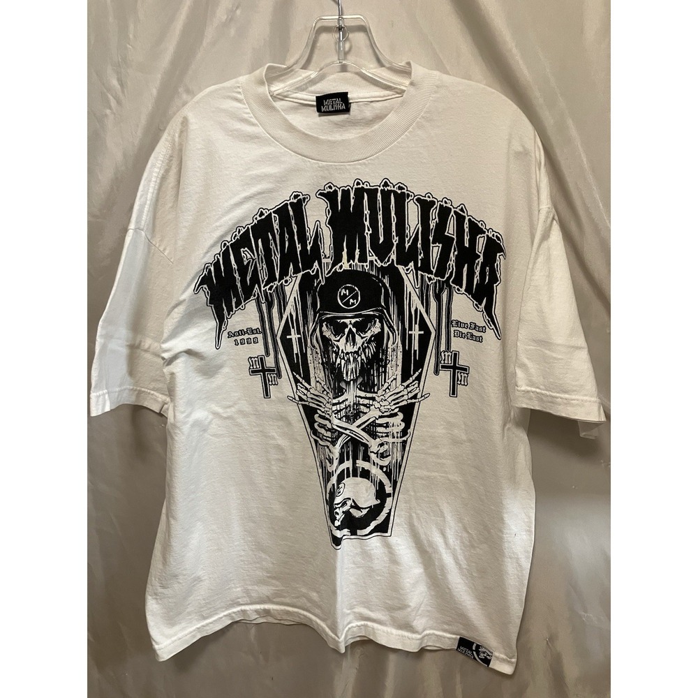 Metal Mulisha Men's Coffin Short Sleeve T-shirt MX FMX Logo Skull and Helmet 2XL